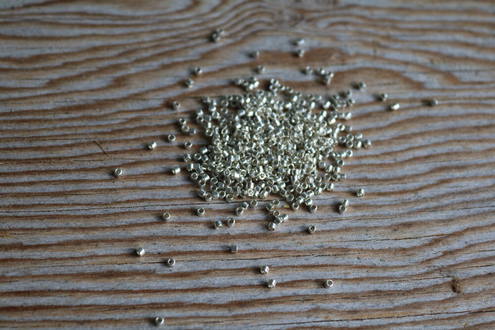 Sterling Silver Plated 11/0 Delica Beads 10 Grams