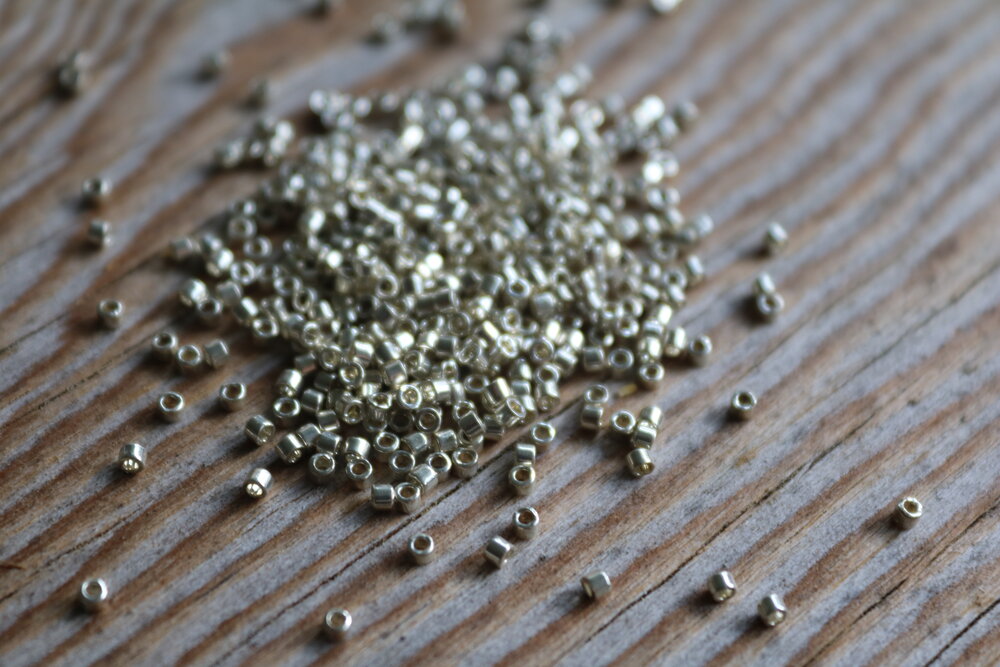 Sterling Silver Plated 11/0 Delica Beads 10 Grams