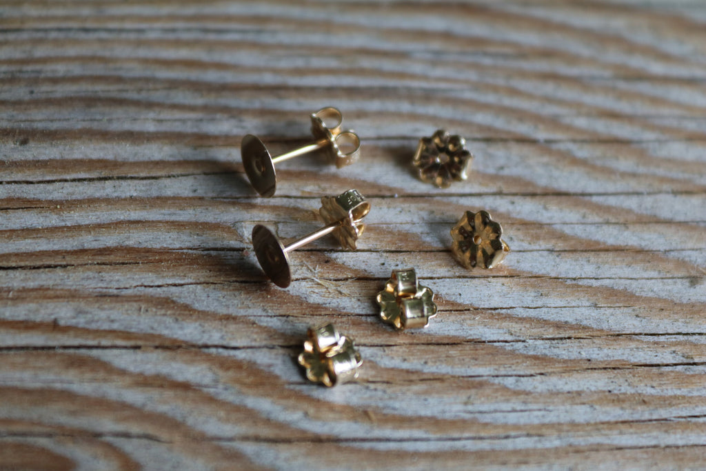 6mm 14kt Gold Fill Stud Posts And Backings (5 Pairs)
