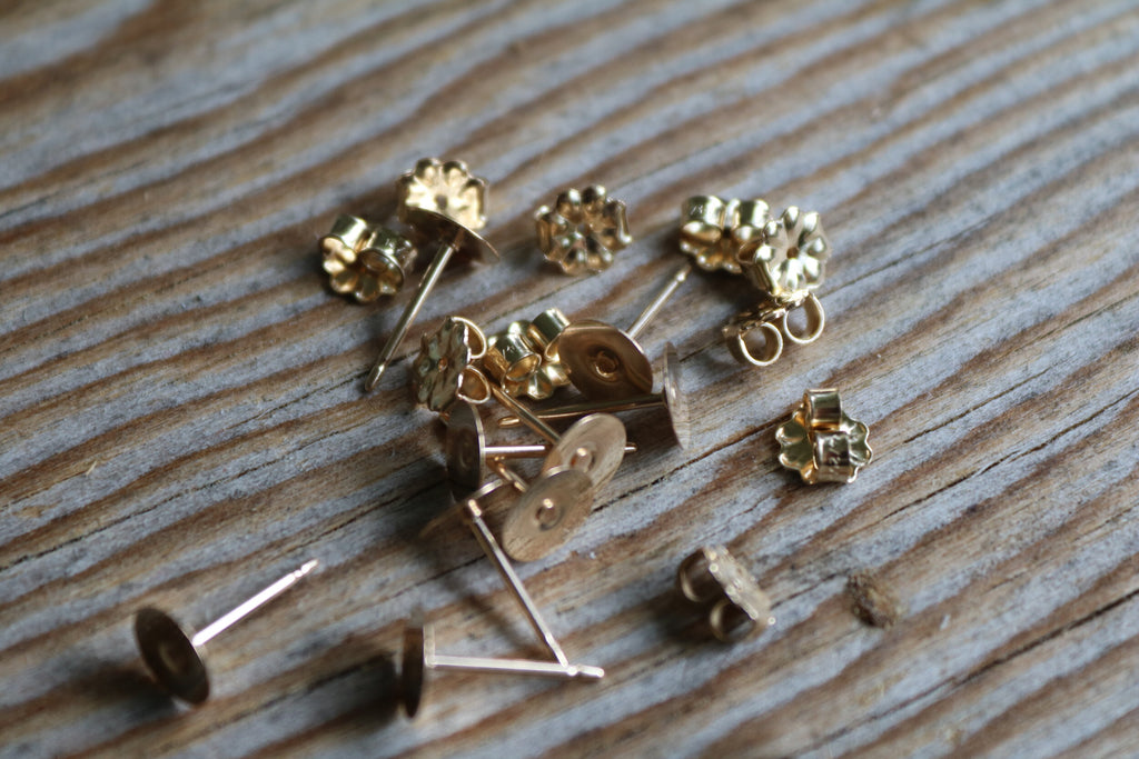 6mm 14kt Gold Fill Stud Posts And Backings (5 Pairs)