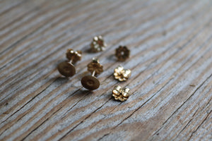 6mm 14kt Gold Fill Stud Posts And Backings (5 Pairs)